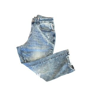 Judy Blue 16W Cropped Bootcut Jeans Acid Wash Distressed High Rise JB88518